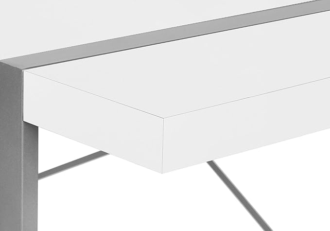 Monarch Specialties I 7663 Computer Desk Home Office Laptop 48 L Work Metal Laminate White Grey Contemporary Modern