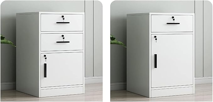 File Cabinet Side Cabinet Floor Storage Cabinet with Lock Low Cabinet Drawer Office Cabinet Data Cabinet Under Desk Storage(Color:A)