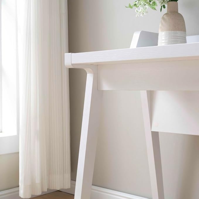 Home Office Writing Desk Ground Outlet USB-A Ports Finished on The Back Wooden Leg Frame