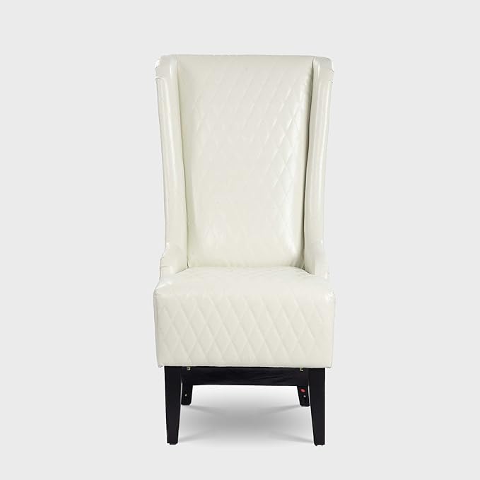 HomVent 1PCS Chair with Super High Wing-Back Velvet/PU Leather Upholstered Armless Throne Chair with Diamond Lattice Design Retro Elegant Side Chair for Living RoomKitchen