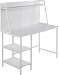 LumiSource Geo Shelf Desk Home Office Desk Computer Desk with Storage Small Desk for Bedroom Gaming Desk Contemporary Desk