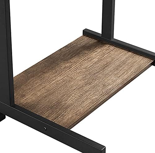 Topeakmart Rolling Computer Desk for Small Spaces Laptop Computer Desk with Wheels Mobile Standing Desk Compact Student Bedside Table Taupe Wood