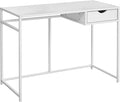 Computer Desk Home Office Laptop Storage Drawer 42 l Work White Laminate White Metal Contemporary Modern