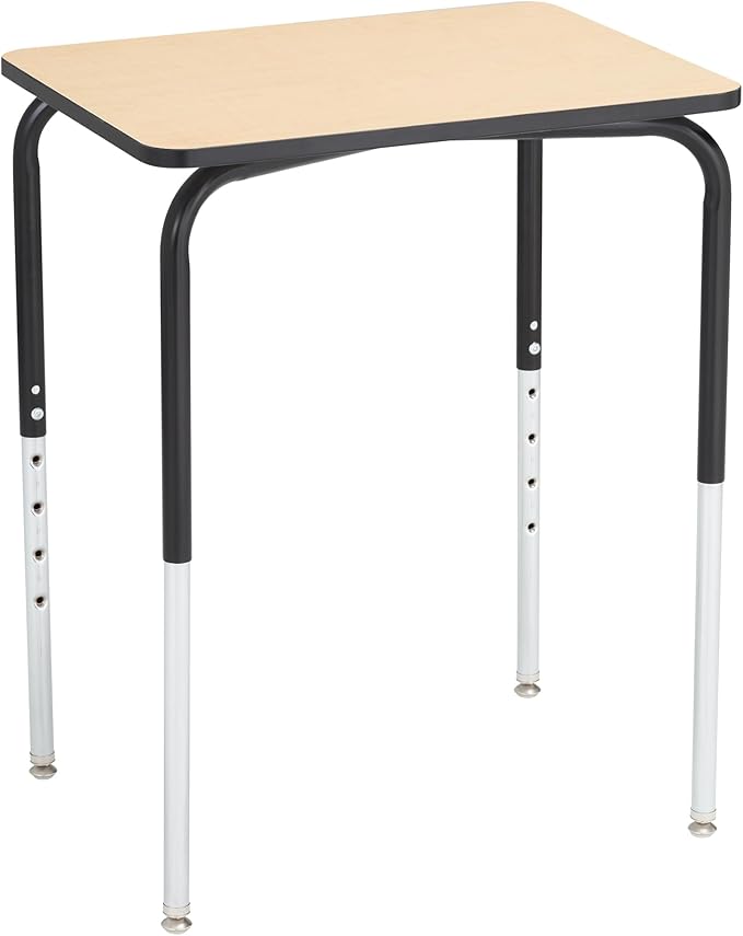Learniture Adjustable Height Collaborative Student Desk Without Book Box Maple Top (Set of 2)