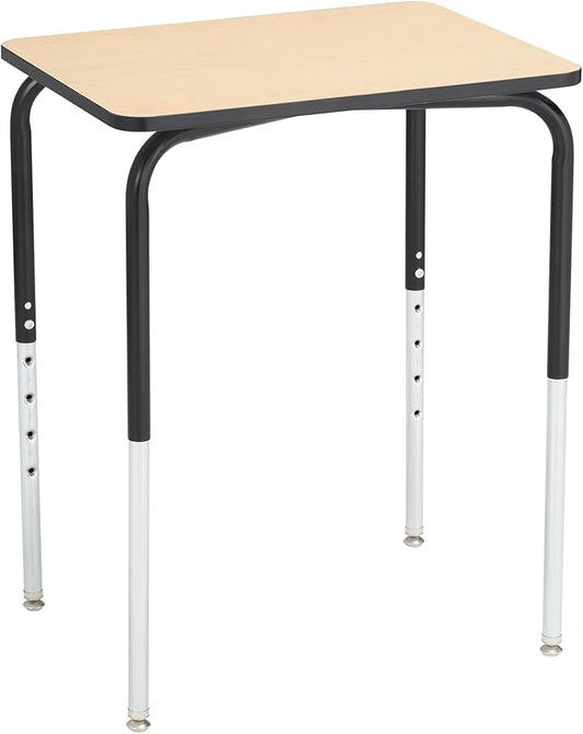 Learniture Adjustable Height Collaborative Student Desk Without Book Box Maple Top (Set of 2)