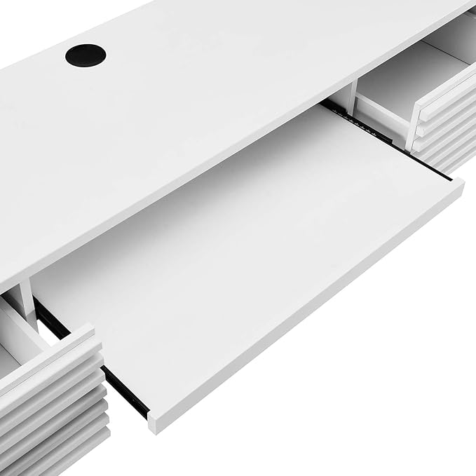 Modway Render Mid-Century Modern Wall Mount Office Desk White