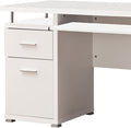 Maykoosh White Computer Desk with Storage - Elegant Home Office Desk with Drawers &amp Keyboard Tray