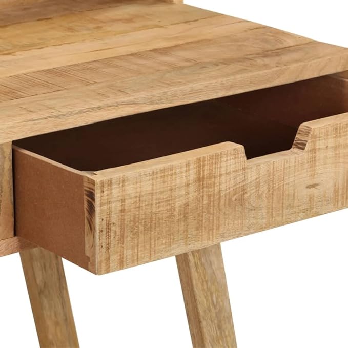 Farmhouse Computer Desk 39.3 Console Table Study Writing Table with Hutch and 2 Drawers Wood PC Laptop Work Table Workstation for Home Office Rustic Brown