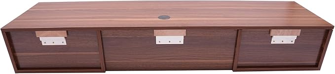 Wall Mounted Desk Floating Computer Desk with 2 Pull Out Drawers Wall Mount Office Desk Wall Mount Table Laptop Computer Writing Study Table for Living Room Bedroom Office (Brown)