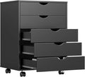 Mobile File Cabinet 5 Drawer Mobile File Cabinet Under Desk Storage Organization with Wheels Vertical Filing Chest Rolling Wood Small Printer