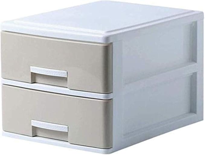 File Cabinet Partition Drawer Cabinet Dormitory Data Storage Cabinet Clothes Storage Box Plastic Home Office (Khaki)