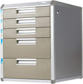 Desktop File CabinetA4 Lockable Aluminum Alloy Storage Organizer BoxOffice Storage Drawer Confidentiality with Lock (5 Drawer)