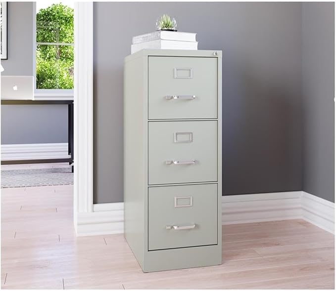 UrbanPro 3 Drawers 40.19 Vertical Light Gray Metal Filing Cabinet Lockable Pre-Assembled Stationary Letter Size for Home Office