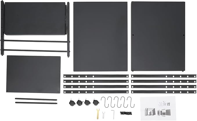 Computer Desk for Small Spaces Height Adjustable Computer Desk with Shelves and Keyboard Tray Standing Compact Desk with Storage Home Office Study Computer Desk with Wheels