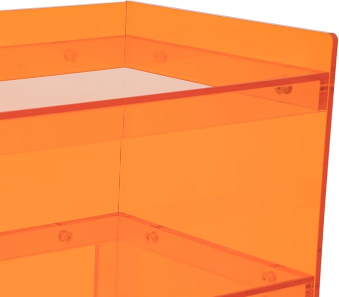 Acrylic Console Table 39.4×11.8×31.5in Laptop Workstation Study Table Modern Home Office Acrylic Console Desk for Living Room Office Entryway Hallway (Orange)