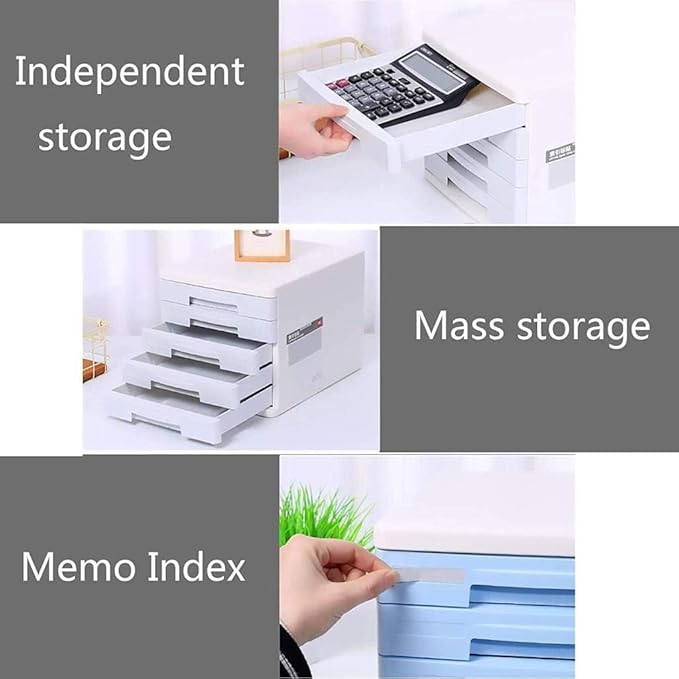 Desk File Cabinet Filing Cabinet-Multifunctional Desk Storage Box A4 Special Filing Cabinet Office Supplies Desktop Storage Box Bookcase(Size:Gray) (Gray)