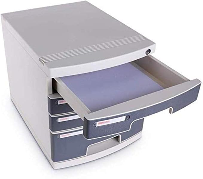 Office Filing Storage File cabinets File Confidentiality Large Storage Space Friendly Material Safety Belt Lock Personal Privacy Drawer Design Plastic (Color:Grey)