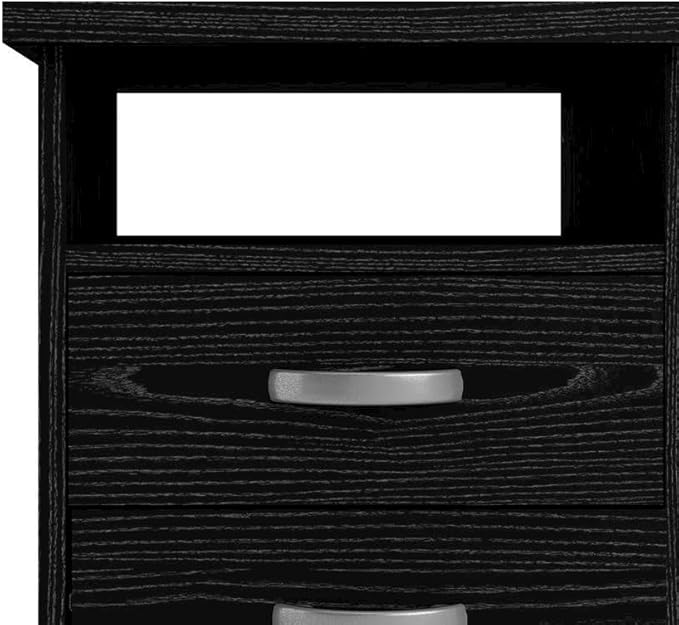 Black Home Office Desk with 5 Drawers and Open Shelf Lockable Storage Computer Desk and Study Table Ideal for Work from Home Setup