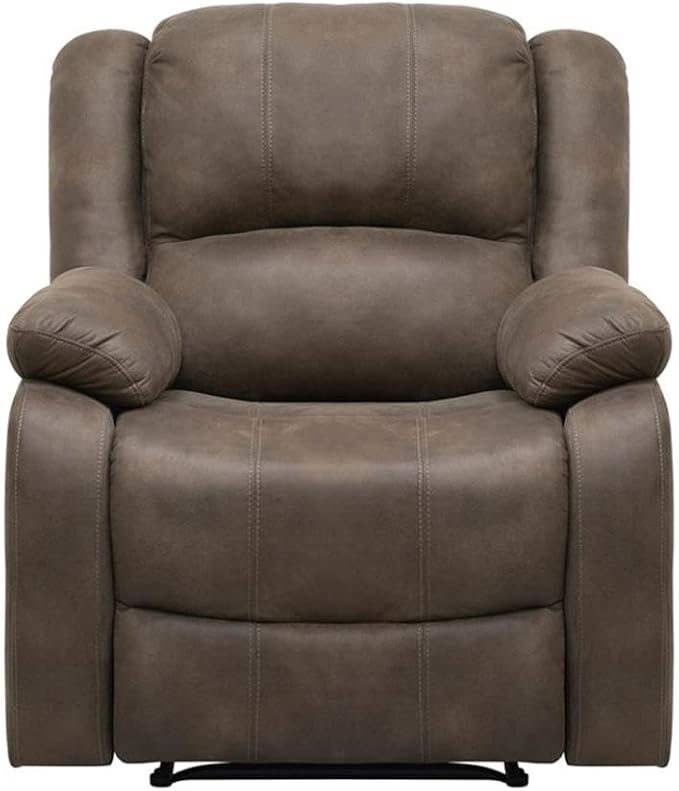 Lexicon Fairview Polished Microfiber Upholstered Manual Recliner in Brown