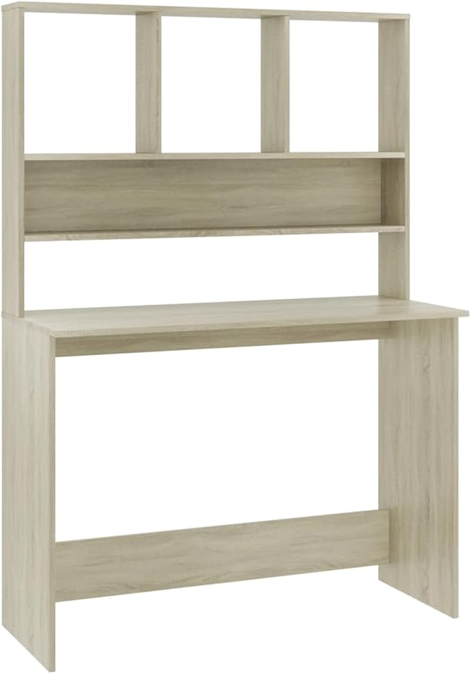 qiangxing Desk with Shelves Computer Desk with Drawers and Shelves Home Use Computer Desk Office Desk with Storage Desk Bookshelf Sonoma Oak 43.3x17.7x61.8 Engineered Wood