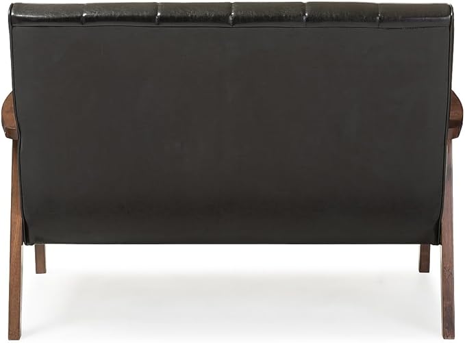 Baxton Studio BBT8011A2-Black Loveseat Love Seats 29.45LX44.66WX31.59H Black