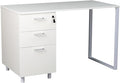 Modern Design Teacher Desk with File Drawer Desk with Locking Drawers by Crafts and Comfort (47 Inch White)