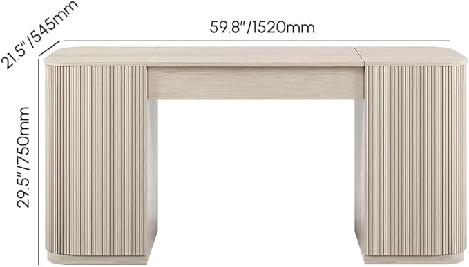 homary 59.8 Modern Standing Desk Home Office Desk Engineered Wood Office Desk with Lift-Top &amp Ample Storage for Office Study Wash White