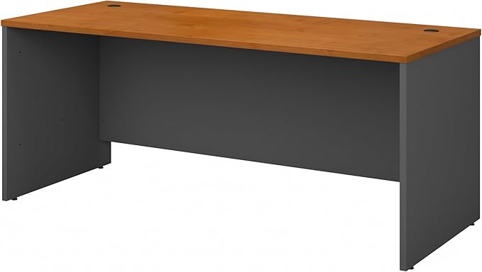 Bush Business Furniture Series C 72W Office Desk in Natural Cherry Large PC Computer Table for Home or Professional Workplace