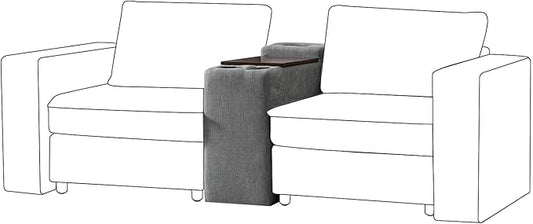 EcoHarbor Living Modular Sofa Center Console with Tabletop &amp Dual Charging Ports Multi-Functional Sectional Organizer tith Cup Holder &amp USB Charger for Customizable Sofa Configurations Grey
