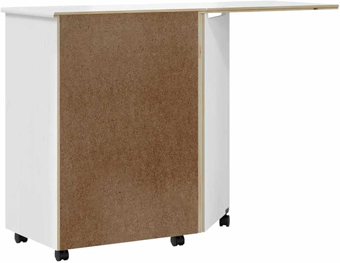 Foldable Design Rolling Cabinet with 7 Storage Drawers Modern Design Mobile Home Office Study Writing Desk with Smooth Wheels Space Saving Compact Desk-888