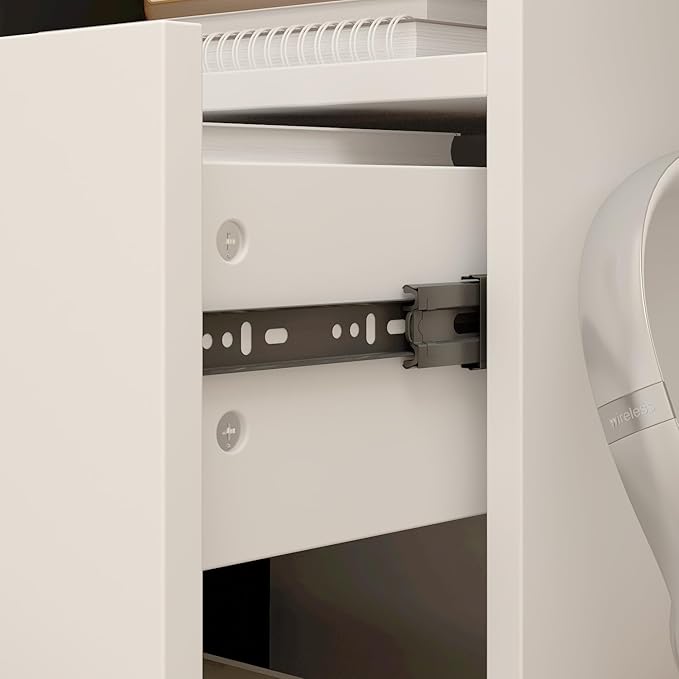 Corner Computer Desk L Shaped with Reversible File Cabinet Large Writing Table for Home Office with Shelves &amp 2 Drawers Convertible Office Desk Workstation Gaming Desk White