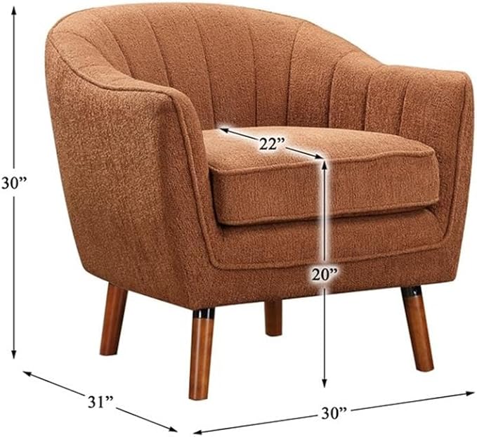 Lexicon Cutler Fabric Upholstered Accent Chair in Rust