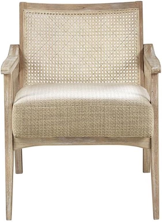Pemberly Row Accent Chair 30 Polyester Upholstery and Solid Wood Frame Wheat and Light Brown Finish Mid-Century Style Seat for Living Room or Home Office
