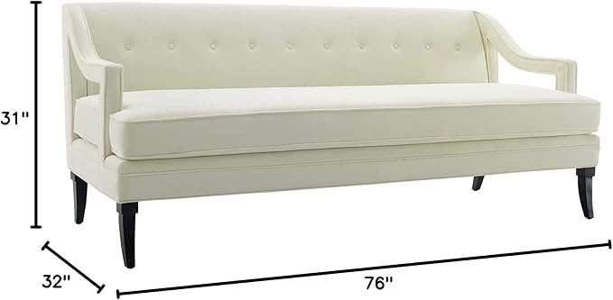 Modway Concur Mid-Century Modern Upholstered Velvet Sofa In Ivory