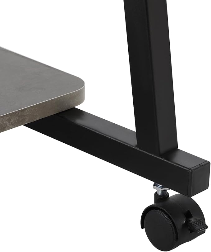 Home Office Desk3 Tier Rolling Computer Desk36inch Modern Home Desk Computer Desk Writing Table with Under Desk Storage Shelves for Home Office Study Bedroom (Black+Grey)