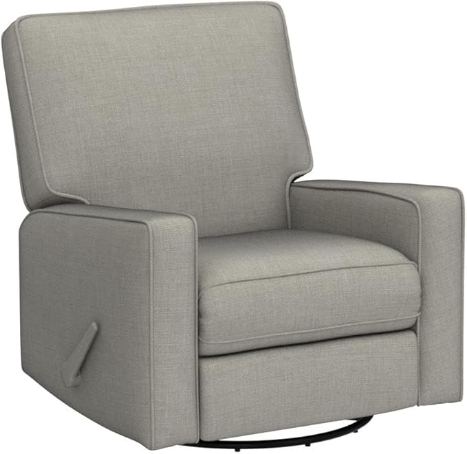 Harkawon Swivel Rocker Recliner Chair Glider Rocker Recliner Rocking Chair Nursery Fabric Chair with High Back Deep Seat for Living Room Bedroom (Brownish Grey-tan)