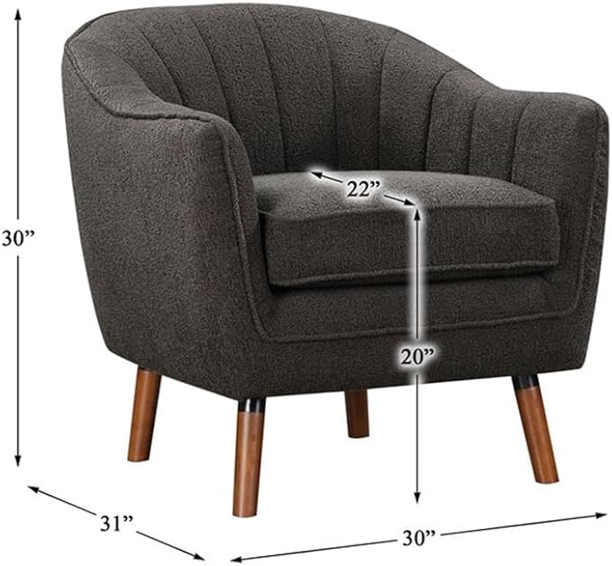 Lexicon Cutler Fabric Upholstered Accent Chair in Charcoal