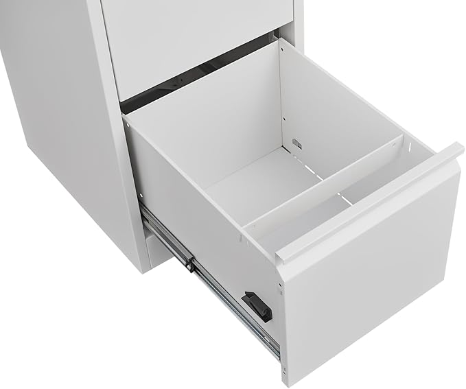 3 Drawer File Cabinet with Lock Metal Vertical Storage Cabinet for Home Office Narrow Steel File Organizer for Letter and Legal Size Documents (White)