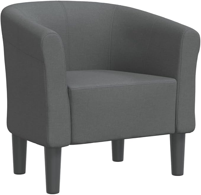 vidaXL Tub Chair - Dark Gray Fabric Accent Armchair for Living Room Bedroom Office - Comfortable High-Density Foam Durable Plywood and Pinewood Frame