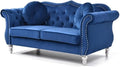 Glory Furniture Hollywood Velvet Loveseat in Navy Blue