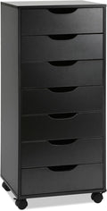 TUSY Vertical File cabinets with Caster Wheels for Home Office Black