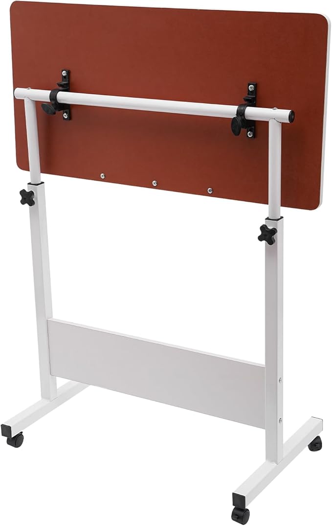 Adjustable Height Standing Desk Stand Up Desk with 360° Flip Wheels for Small Spaces and Home Offices Classrooms White(Adjustable Height: 32-47 in)