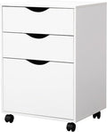 QDSSDECO 3 Drawer Mobile File Cabinet Rolling Vertical Filing Cabinet fits A4 Legal Paper and Letter Paper for Home Office White