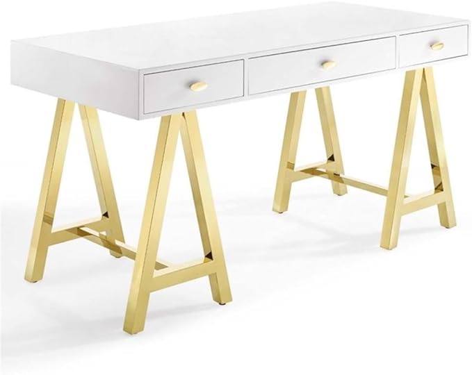 Modway Jettison Office Desk Gold White