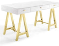 Modway Jettison Office Desk Gold White