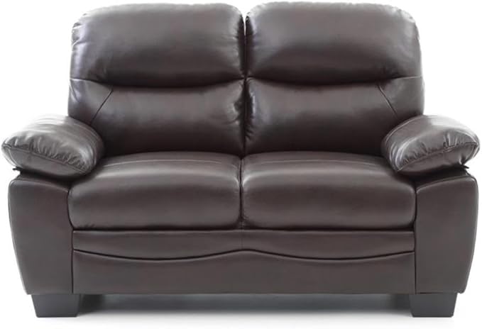 Glory Furniture Marta Faux Leather Loveseat in Dark Brown