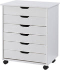 Mobile File Cabinets Six Drawer Rolling Storage Cart Mobile Organizer Home Office Kitchen Craft Space with Contoured Handles and Casters