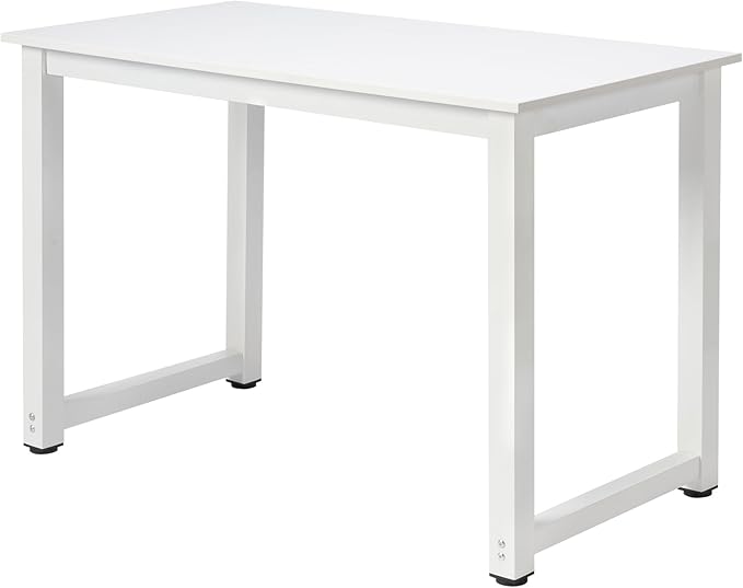 43.3 White Office Desk Executive Office Desk Modern Work Desk Farmhouse Writing Table Computer Desk for HomeHome Office Desks Modern Compact Study Writing Table Workstation 110 x 60 x 75CM