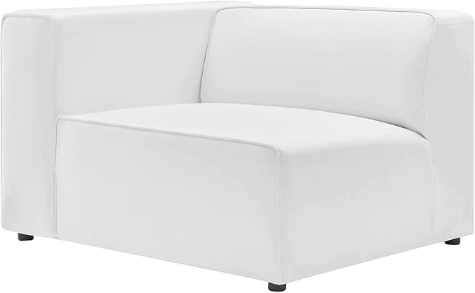 Modway Mingle Vegan Leather Sectional Sofa Left-Arm Chair in White