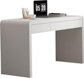 Executive Desk with Drawers White Computer Desk with Drawers with Three-Layer Lacquered Thick Wooden Board 55 inch Modern Home Office Desk for Study Living Room Bedroom